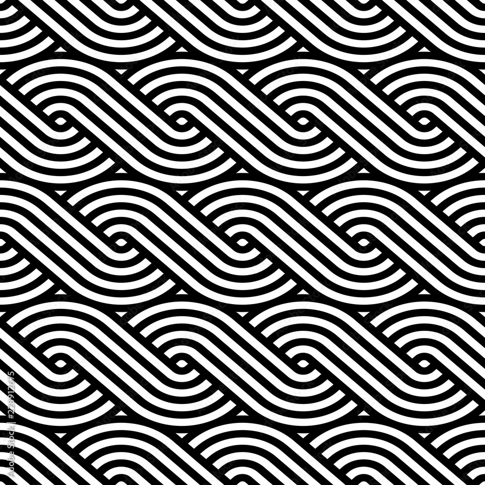Aufkleber Vector geometric pattern. Seamless braided linear pattern.