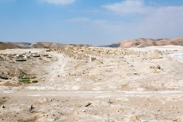Old cemetery next to Nabi Musa site in the desert