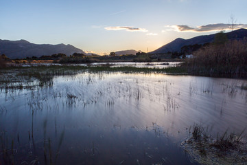 Atardecer en la Albufera de Gaianes, Alicante