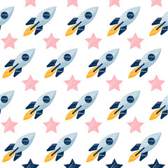 Abstract handmade seamless pattern background. Childish handcrafted wallpaper for design card, baby nappy, diaper, scrapbook, holiday wrapping paper, textile, bag print, t shirt etc.