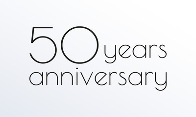 50 years anniversary icon. 50th celebrating logo. Design element or banner for birthday, invitation, wedding jubilee. Vector illustration.