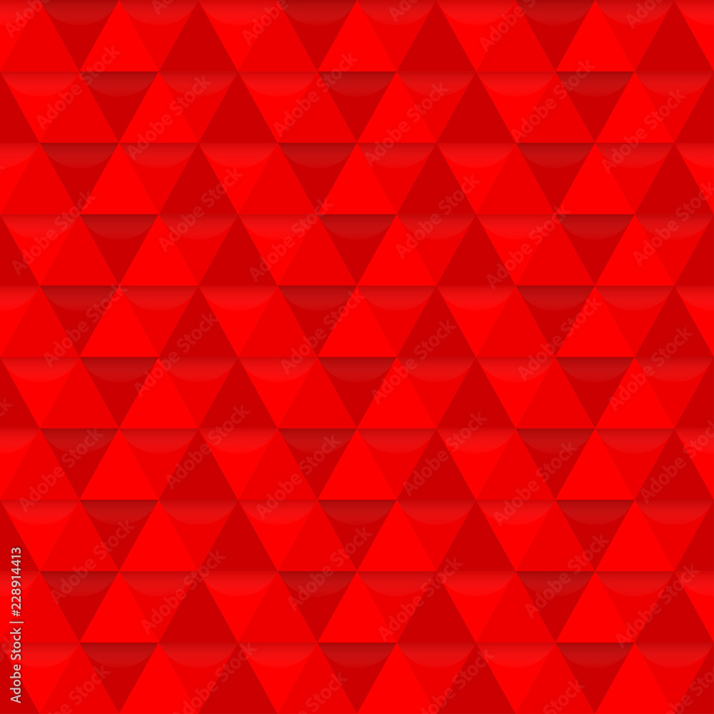Poster red triangle geometric pattern. triangular seamless background. polygon abstract texture. vector ill