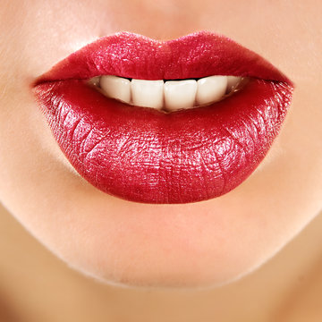 Woman's red lips