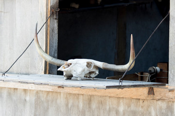 Butcher advertising his brand