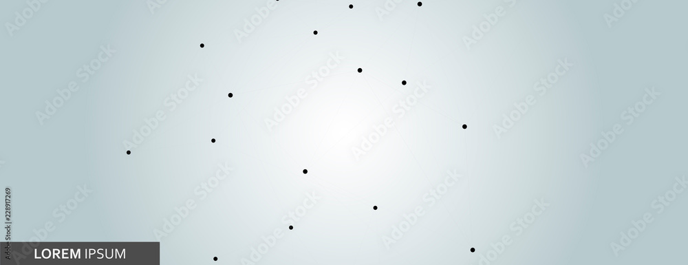 Aufkleber Modern line art web banner with black connect abstract lines on color background for concept design. Vector technology network