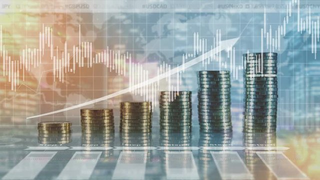 Money profit growth and infographics