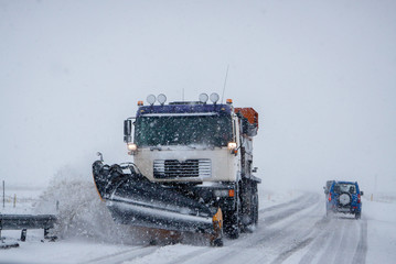 Snowplough at Work in Iceland