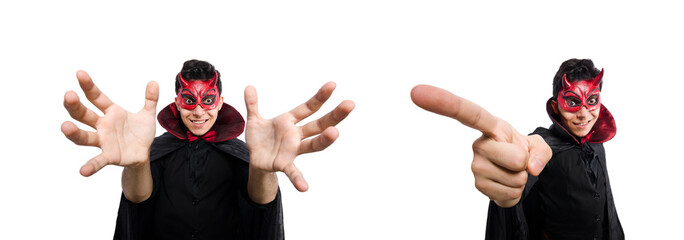 Funny devil isolated on the white background