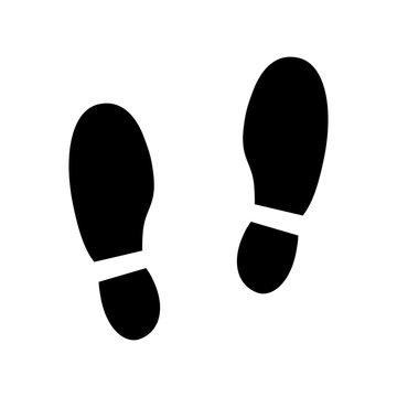 Human footprint icon isolated on white background. Vector illustration.
