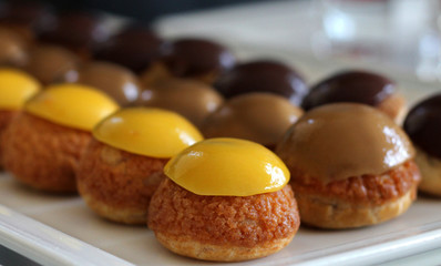 three kinds of sweet profiterol