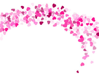 Hearts confetti flying vector background graphic design.