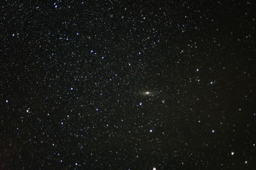 The Andromeda galaxy and a meteor fly-by