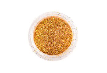 Gold glitter, shiny eyeshadows