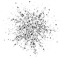 Scattered dense balck dots. Dark points dispersion