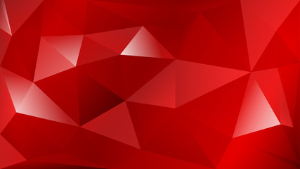 Abstract polygonal background of many triangles in red colors