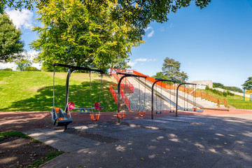 A series of swing for kids, toddlers and disabled children in Duthie Park, Aberdeen