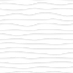 Abstract seamless pattern of wavy lines with shadows in white and gray colors