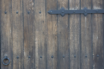Old wooden door from medieval era.