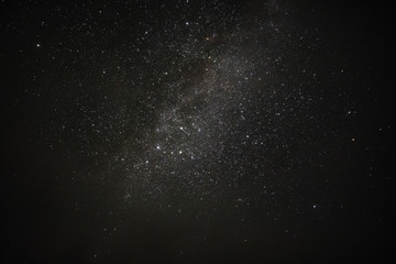 Bright milky way on a summer night through the clouds