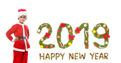 2019 Boy dressed as Santa Claus