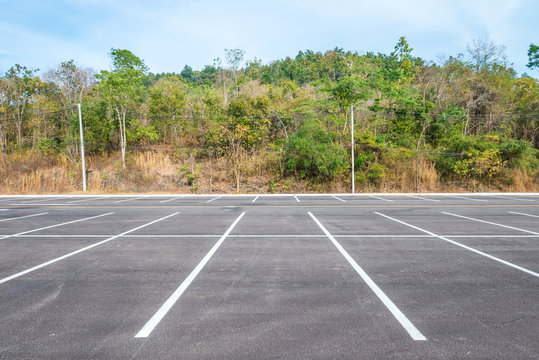 Empty space outdoor asphalt parking lot in national park