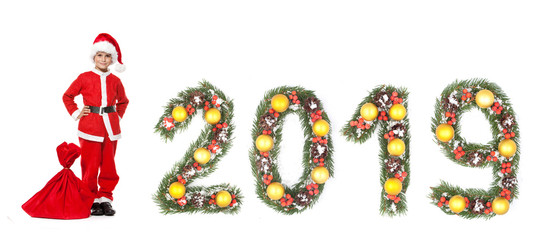 Boy holding a christmas sack