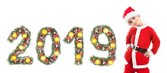 2019 Boy dressed as Santa Claus