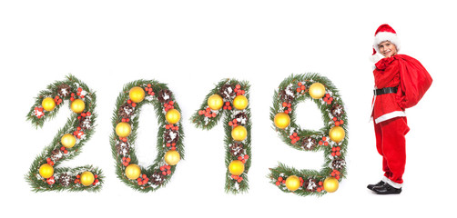 Boy holding a christmas sack