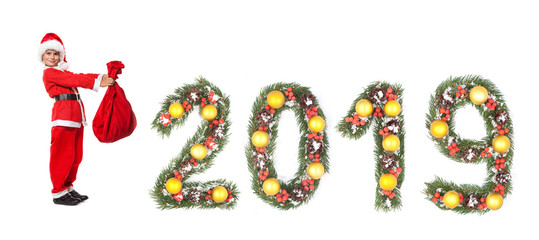 Boy holding a christmas sack