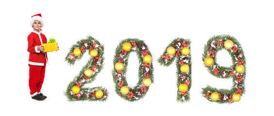 Boy holding a christmas gift