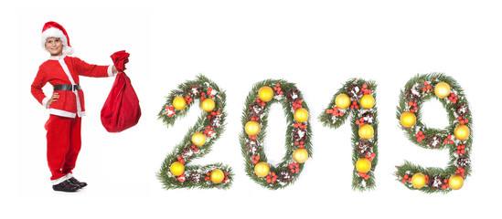 Boy holding a christmas sack