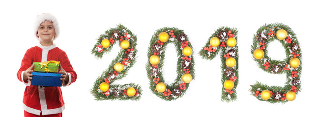 Boy holding a christmas gift