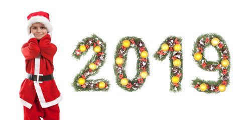 2019 Boy dressed as Santa Claus