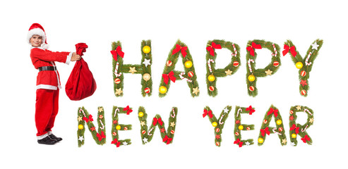 Boy holding a christmas sack