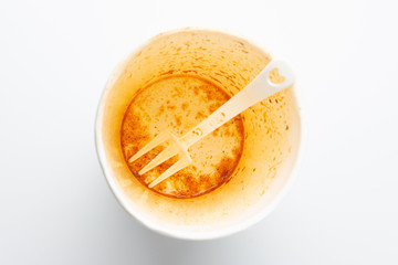 Empty cup noodle, top view