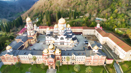 An ancient monastery built by Russian monks.