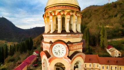 An ancient monastery built by Russian monks.