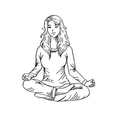 Yoga woman sitting in lotus pose