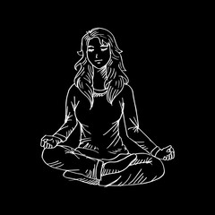 Yoga woman sitting in lotus pose