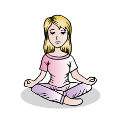 Girl Practicing meditation
