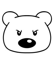 wütend böse gemein blick aggressiv gefährlich bär süß niedlich sitzen klein comic cartoon clipart design teddy grizzly grizzlybär sitzend dick lustig