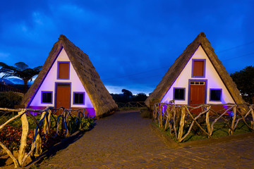 Fototapeta na wymiar Traditional Madeira houses at Santana, Madeira, Portugal