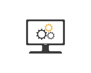 Vector computer and laptop repair logo