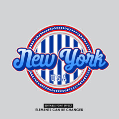 New York badge and  typography