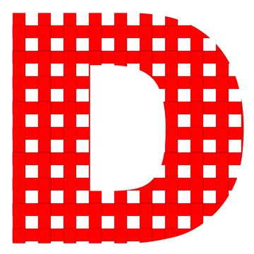 red checkered uppercase letter D