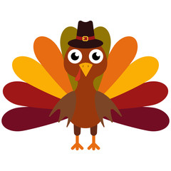 Vector illustration of a thanksgiving turkey - obrazy, fototapety, plakaty