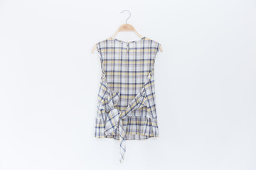 Stripe blouse on white background.minimal style