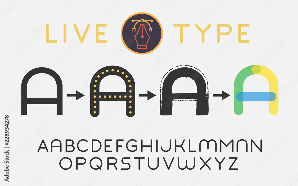 Fototapete live stroke path for typography and animations