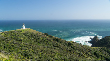 Beautiful Cape Reinga lighthouse in the northern most point of New Zealand