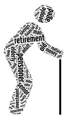 Fototapeta na wymiar Words illustration of good retirement concept over white background